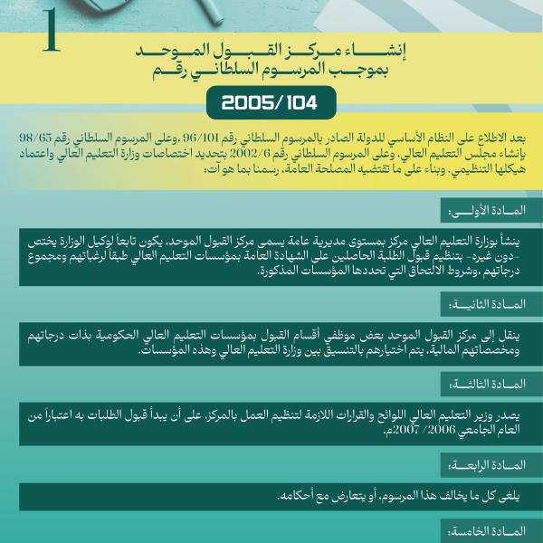 إنشاء مركز القبول الموحد